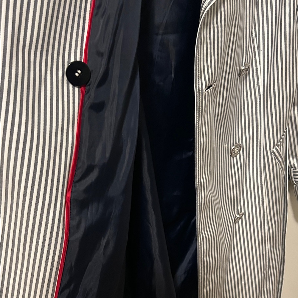 Tommy Hilfiger Coated Striped Trench Coat. Size S - Picture 14 of 16